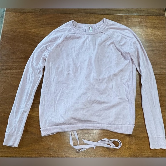 Lululemon Tied To You Misty Pink Sweater Size 10 Needs Hole Repaired - Picture 4 of 12
